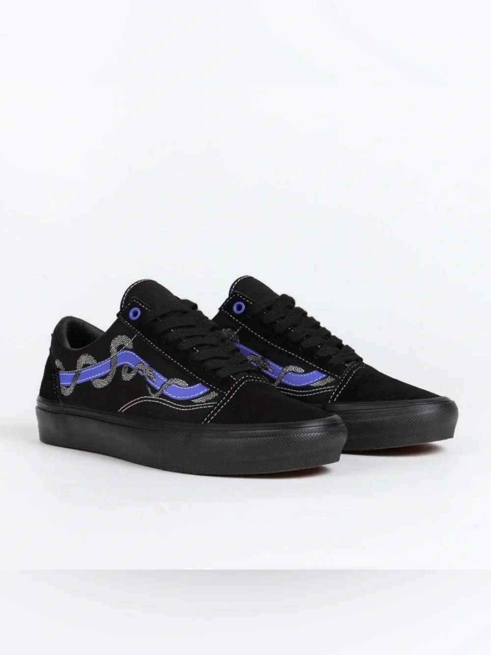 VANS x Breana Geering Skate Old Skool Blue Stripe Snake Shoes